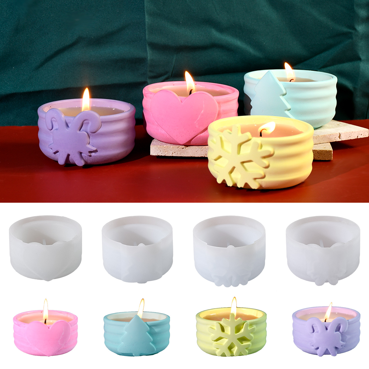 Candle Making Kit Xmas - Christmas Candle Molds Xmas Tree Snowflake
